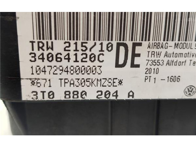 Подушка безопасности пассажира 3T880204A, 3T880204A Skoda Yeti (5L)