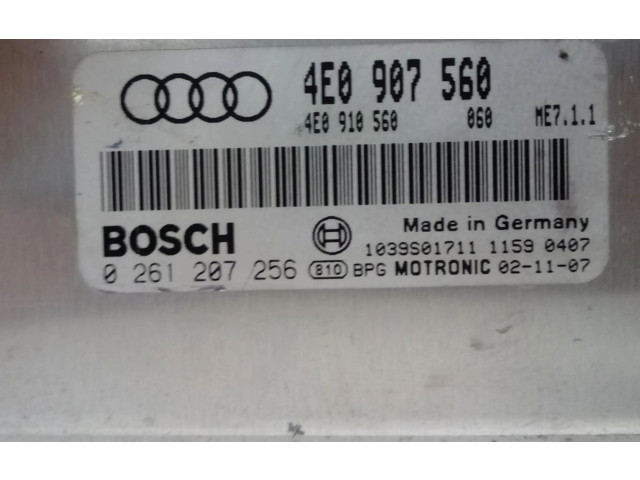 Блок управления двигателем Блок управления 4E0907560   Audi A8 S8 D3 4E