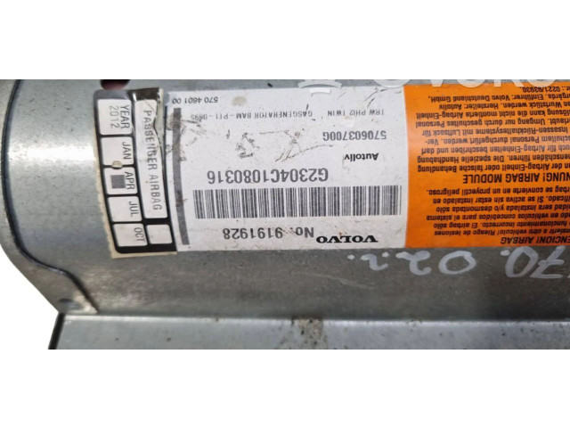 Подушка безопасности пассажира 9191928, 570603700G   Volvo V70
