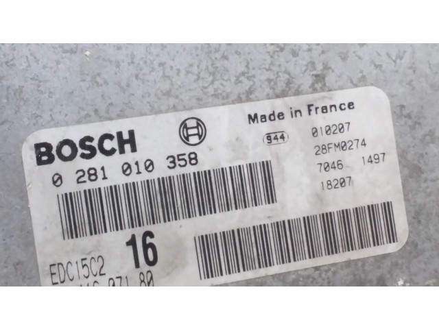 Řídící jednotka 9641607180, 0281010358 Citroen Xsara Picasso 2002