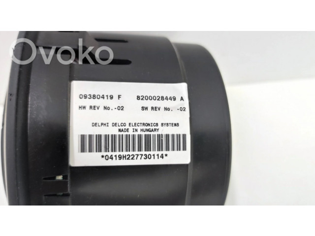 Блок управления климат-контролем 8200028449A, 09380419F   Renault Espace   Grand espace IV