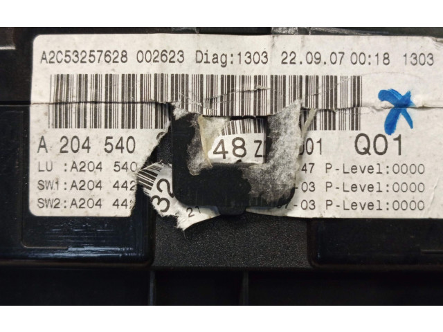 Přístrojová deska Mercedes-Benz C W204 2007 A2045401648, A2C53245324