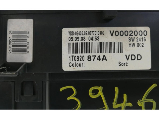 Панель приборов 1T0920874A   Volkswagen Touran I       