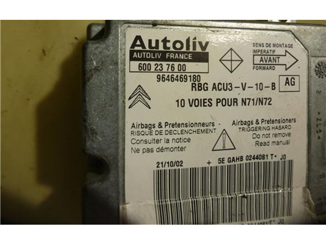 Блок подушек безопасности 600237600, 9646469180 Citroen Xsara