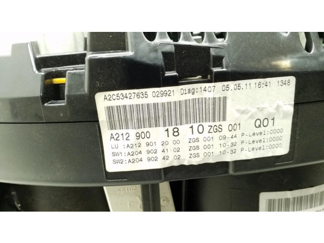 Přístrojová deska Mercedes-Benz E W212 2012 A2129001810, A2129012000