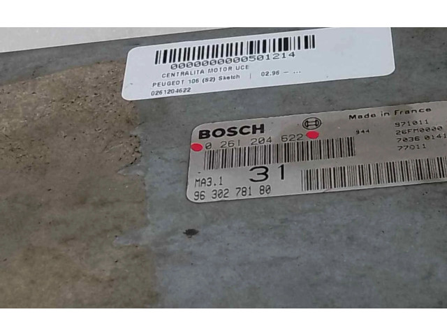 Turbodmychadlo Блок управления двигателем ECU 0261204622, CENTRALITAMOTORUCE Peugeot 106