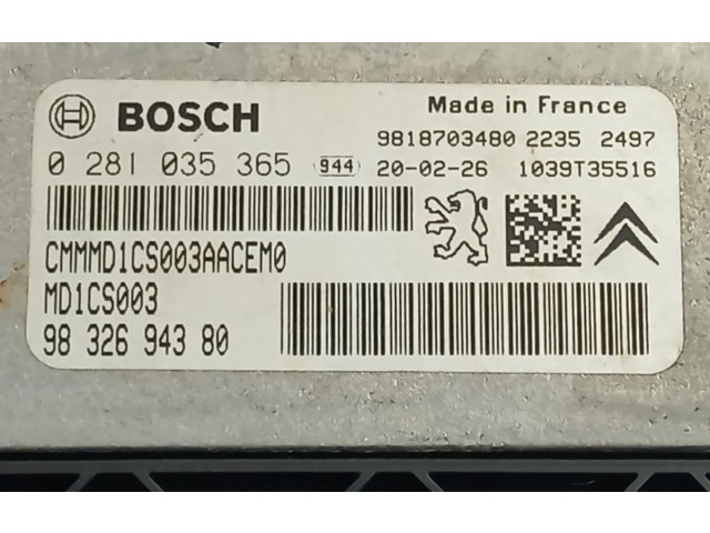 Блок управления двигателем Блок управления 9832694380   Peugeot Partner III