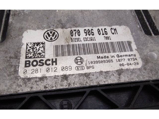 Блок управления двигателя 070906016CM, 0281012089   Volkswagen Phaeton