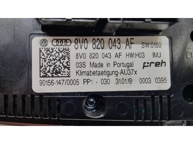 Блок управления климат-контролем 8V0820043AF, 901561470005 Audi A3 S3 8V