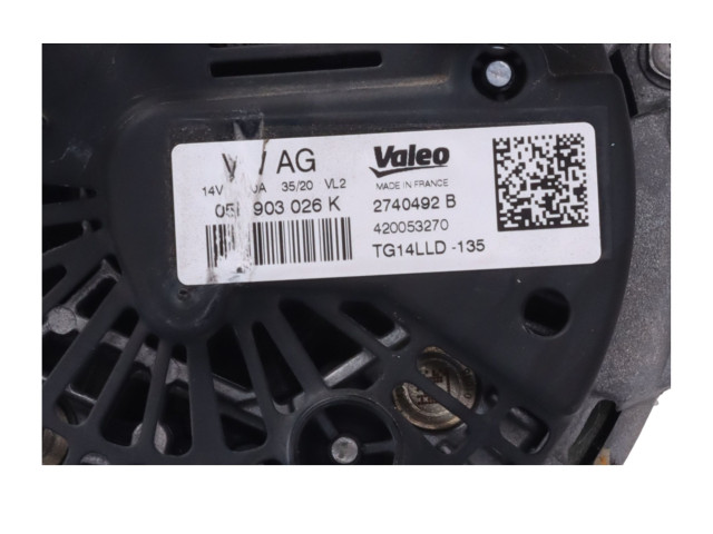 Генератор 05E903026K Skoda Fabia Mk3 (NJ)