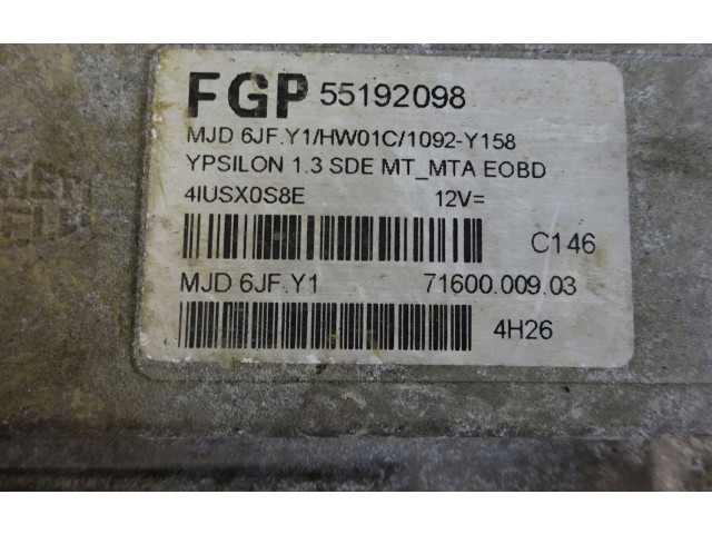 Блок управления двигателем Блок управления 55192098 Lancia Ypsilon