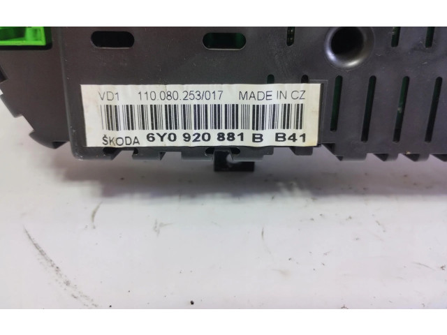 Přístrojová deska Skoda Fabia Mk1 (6Y) 2003 6Y0920881B