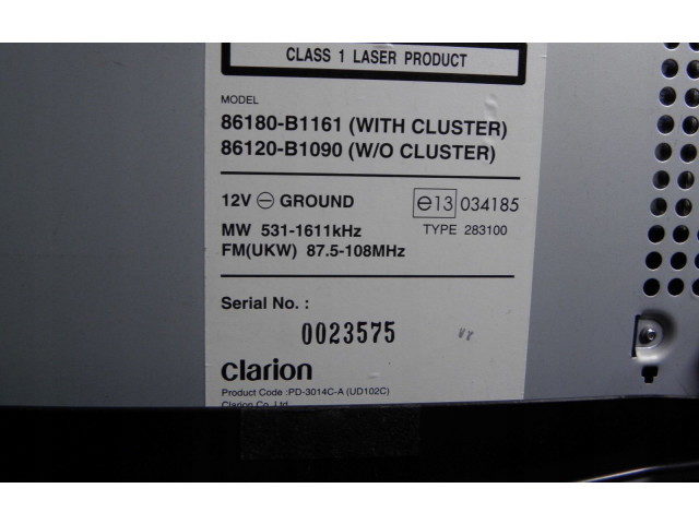 Радио/ проигрыватель CD/DVD / навигация 86180B1161 Daihatsu Sirion