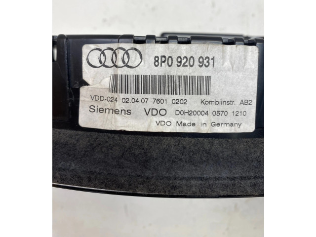 Панель приборов 8P0920931, D0H20004 Audi A3 S3 A3 Sportback 8P
