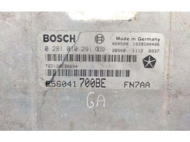 Блок управления двигателем Блок управления 56041700BE, 0281010291 Jeep Cherokee III KJ