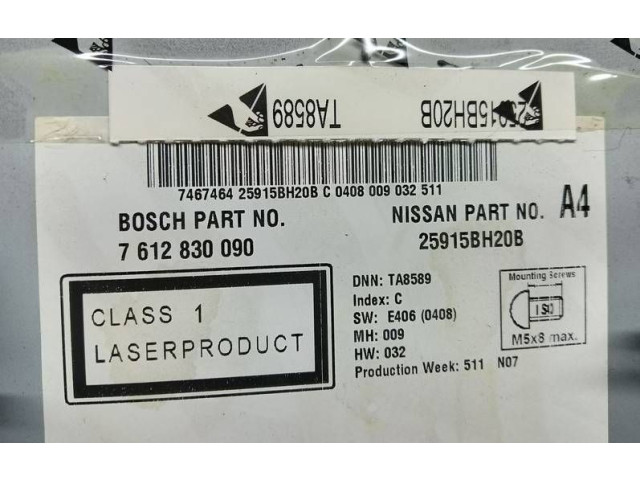 Турбина Радио/ проигрыватель CD/DVD / навигация Nissan Juke I F15 25915BH20B, 7612830090 для двигателя K9K