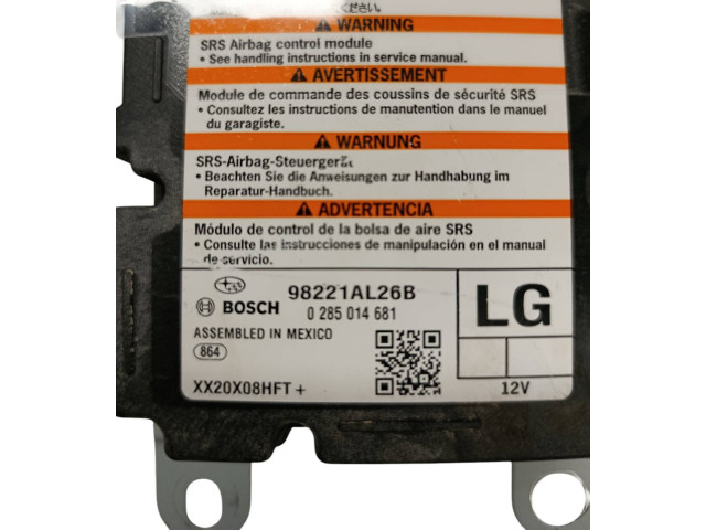 Блок подушек безопасности 98221AL26B, XX20X08HFT   Subaru Outback (BS)