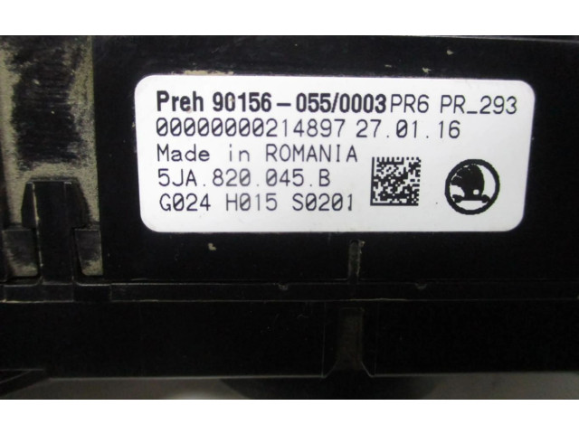 Блок управления климат-контролем 5JA820045B   Skoda Rapid (NH)