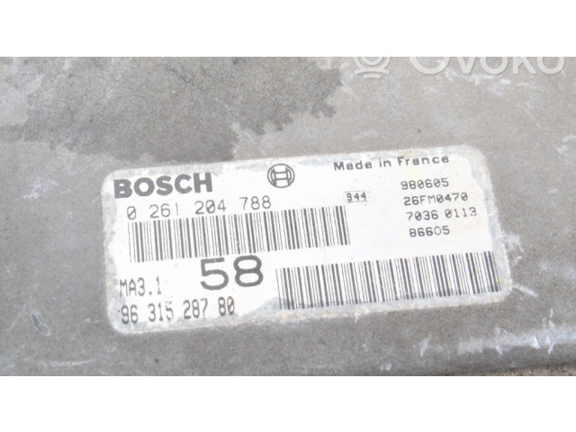 Řídící jednotka 9631528780, 0261204788 Citroen Saxo 2002