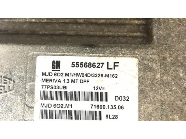 Блок управления двигателя 55568627LF, MJD602M1 Opel Meriva A