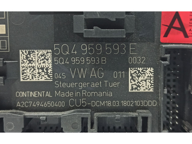 Блок комфорта 5Q4959593E, 5Q4959593B Skoda Octavia Mk3 (5E)