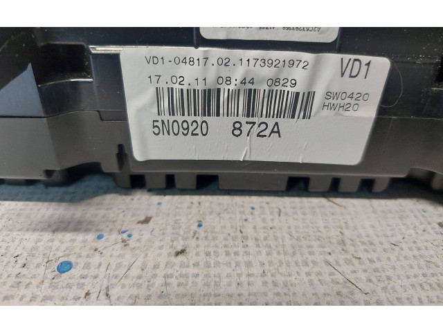 Přístrojová deska  Volkswagen Tiguan 2011 5N0920872A  