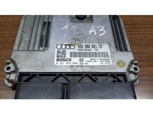 Блок управления двигателя 03G906021CS, 0281012608 Audi A3 S3 8P