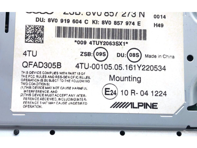 Дисплей 8V0857273N Audi A3 S3 8V