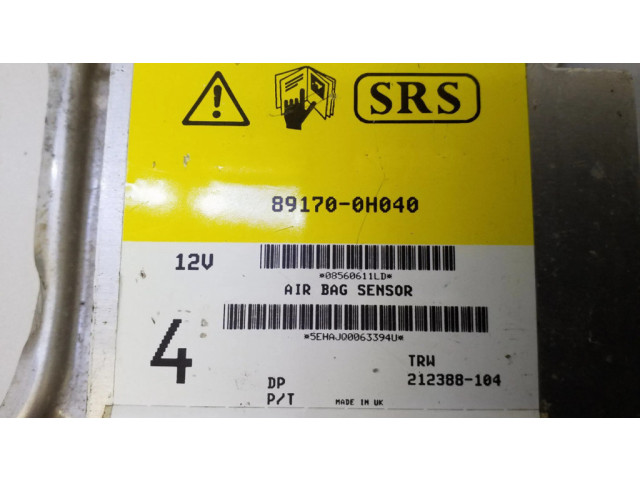 Блок подушек безопасности 891700H040, 212388104   Toyota Aygo AB10