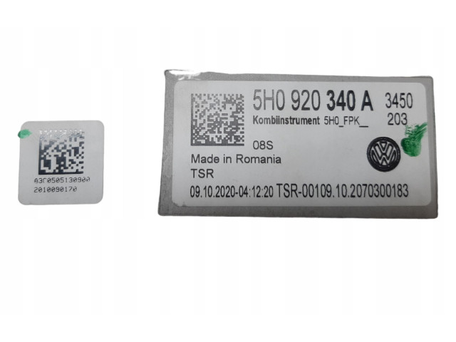 Pojistková skříňka Спидометр (приборный щиток) 5H0920340A Volkswagen Golf VIII 2020