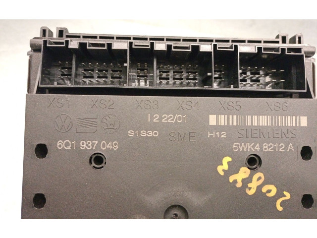 Pojistková skříňka Řídící jednotka BSM 6Q1937049, 5WK48212ASIEMENS   Skoda Fabia Mk2 (5J) 2008