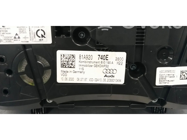 Панель приборов 81A920740E   Audi Q2 -       