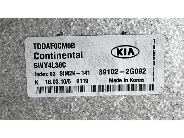 Řídící jednotka 5WY4L36C, 391022G092   KIA Forte 2010