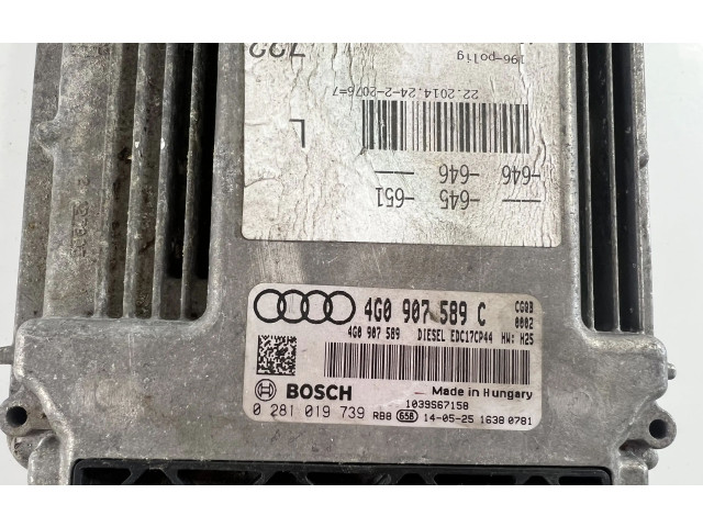 Блок управления двигателем Блок управления 4G0907589C, 0281019739 Audi A7 S7 4G