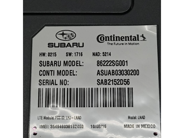 Блок управления 86222SG001, SAB2152D56   Subaru Forester SJ