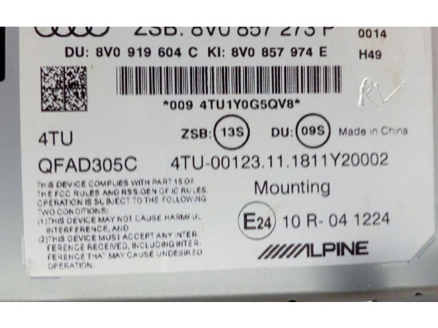 Дисплей 8V0857279P, 8V0919604C Audi A3 S3 8V