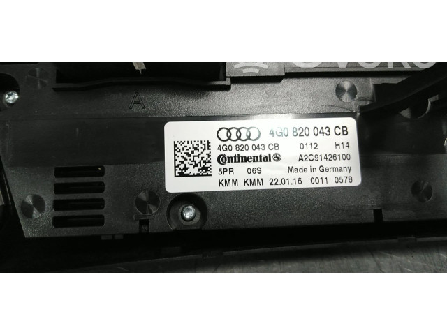 Блок управления климат-контролем 4G0820043CB   Audi A6 S6 C7 4G