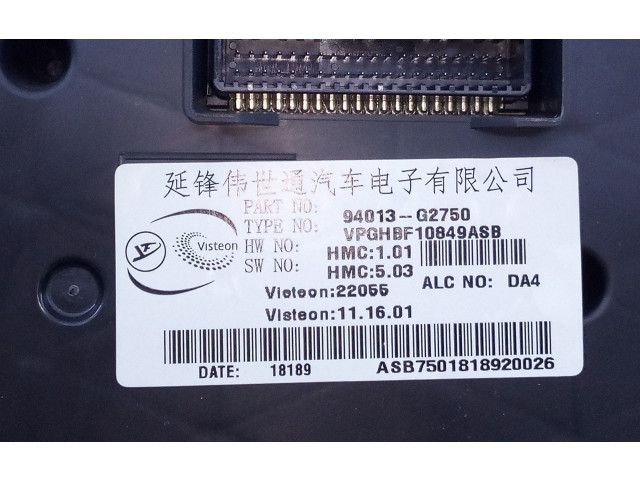 Панель приборов 94013G2750   Hyundai Ioniq       