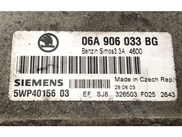 Блок управления двигателем Блок управления 06A906033BG Skoda Octavia Mk1 (1U)