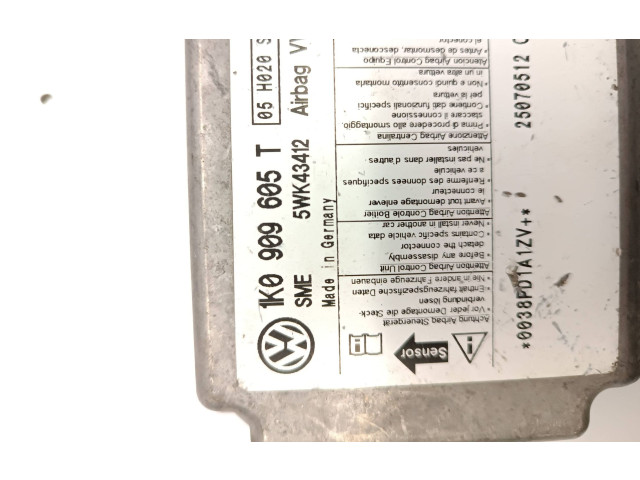 Блок подушек безопасности 1K0909605T, 5WK43412 Skoda Octavia Mk2 (1Z)