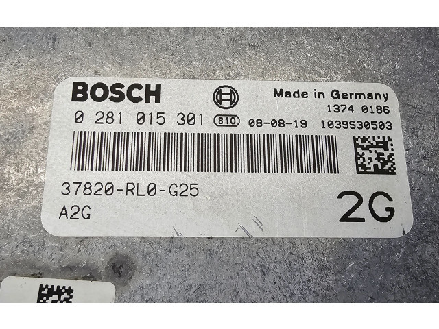 Блок управления двигателя 0281015301, 37820RL0G25 Honda Accord