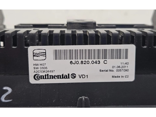 Блок управления климат-контролем 6J0820043C   Seat Ibiza IV (6J,6P)