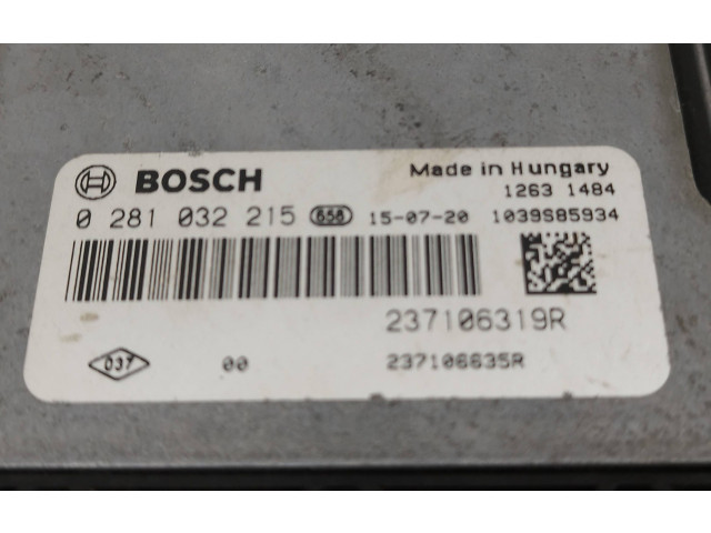 Блок управления двигателя 0281032215, 237106319R Dacia Logan II