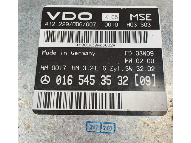 Řídící jednotka 0165453532 Mercedes-Benz E W124 1995