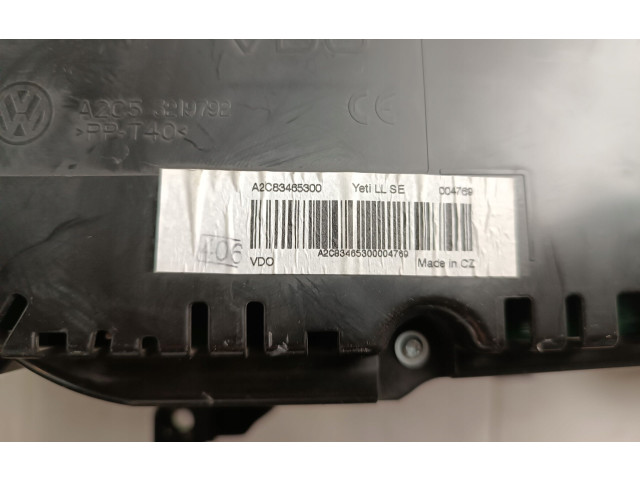 Geschwindigkeitsmesser Cockpit a2c83465300, A2C83465300   Skoda Yeti (5L)