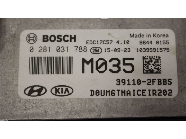 Блок управления впрыском 39110-2FBB5, 0281031788 KIA Sorento