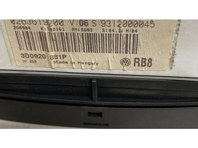 Панель приборов 3D0920881P, 9312000045 Volkswagen Phaeton