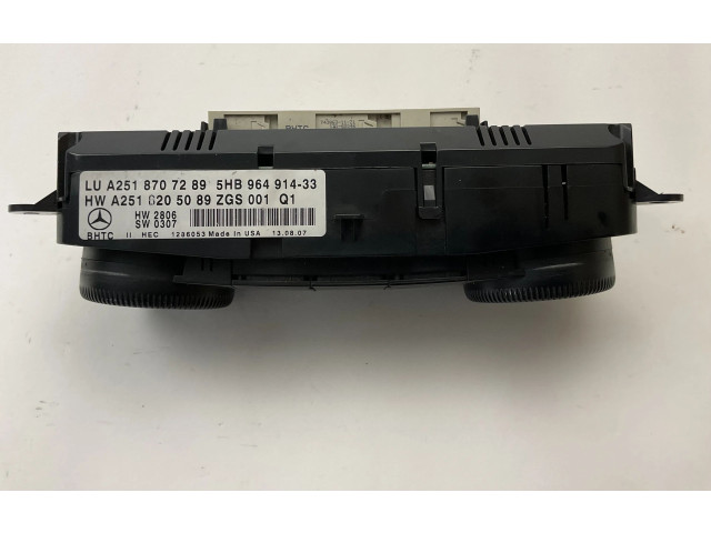 Блок управления климат-контролем A2518707289, A2518205089   Mercedes-Benz R W251