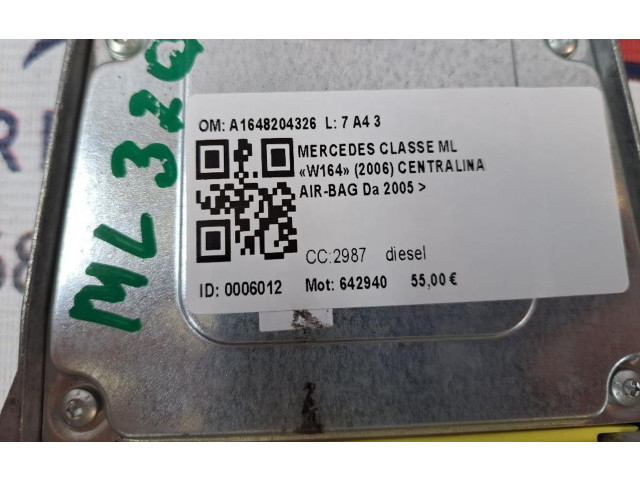 Блок подушек безопасности A1648204326, 642940 Mercedes-Benz ML W164