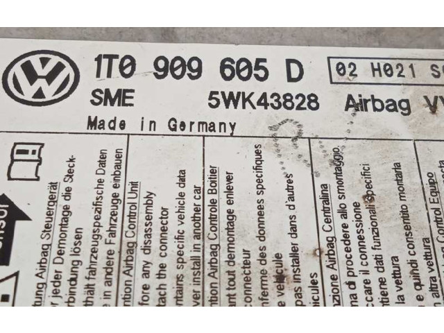 Блок подушек безопасности 1T0909605D, 5WK43828 Volkswagen Touran I